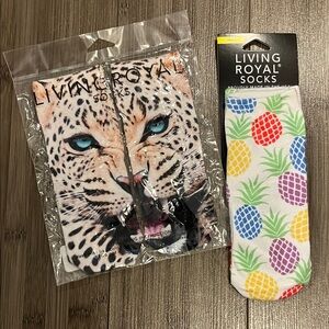 Novelty sock bundle - leopard and pineapples